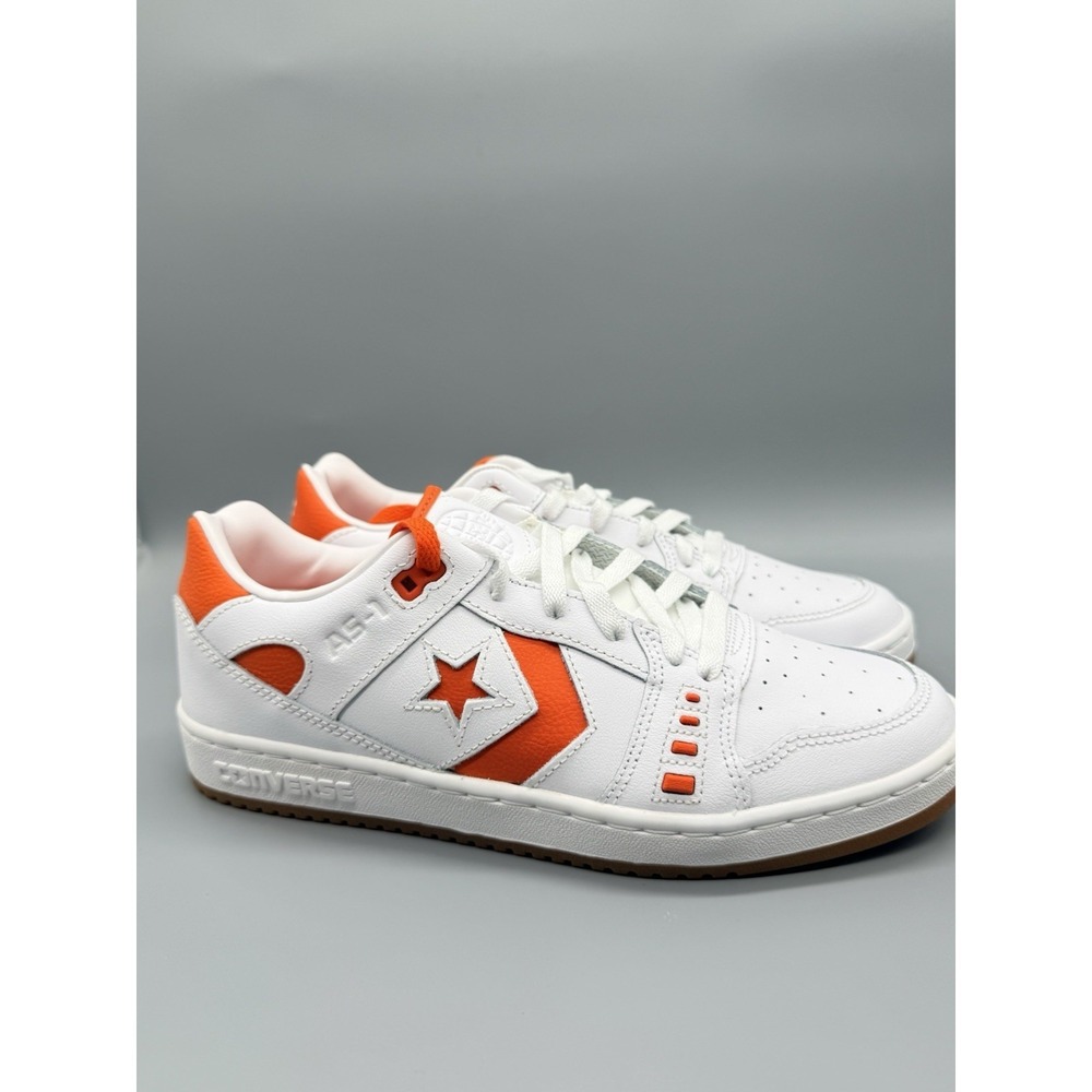 Converse AS-1 Pro Low Men's Size 9 White Orange Leather Skate Sneakers A08130C